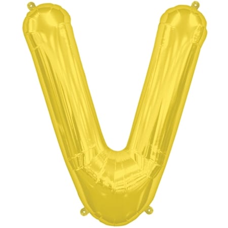 16 In. Letter V Gold Balloon